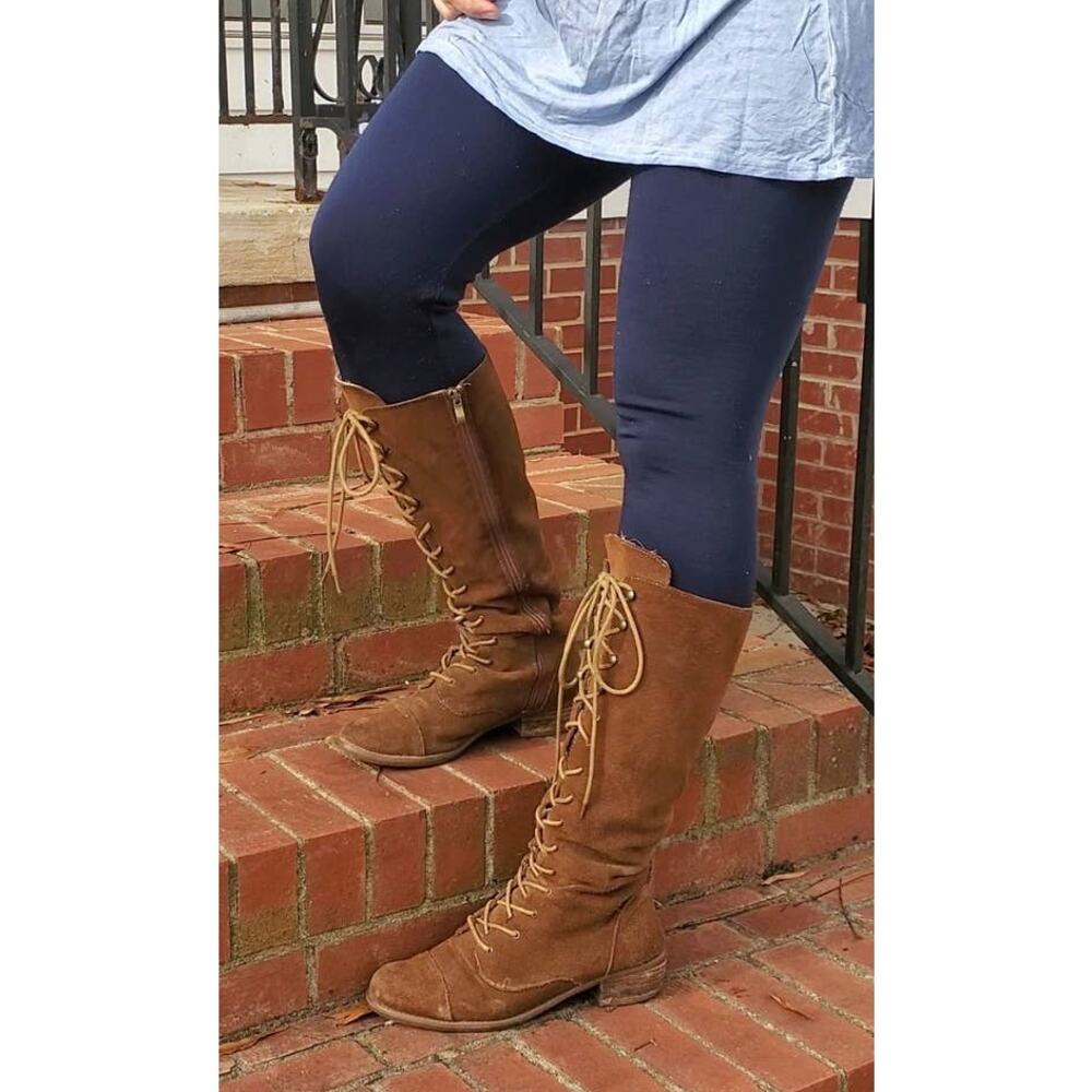 New Mix fleece line high waist leggings navy blue one size